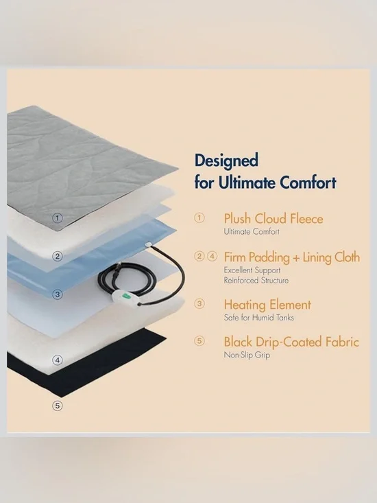 VagasCape Small Heated Pet Bed Mat for Small Pets - Gray - Picture 8 of 12